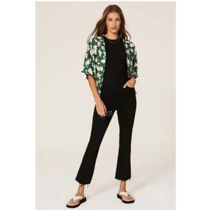 MOTHER high rise The Hustler Ankle Fray Jeans black
